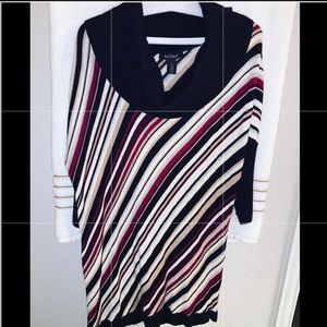 White House Black Market stripe tunic sweater